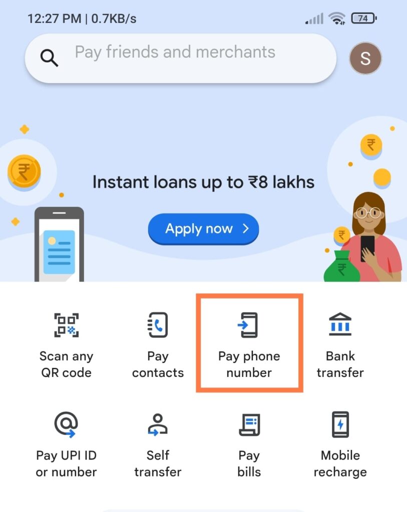 google pay mobile no. pay